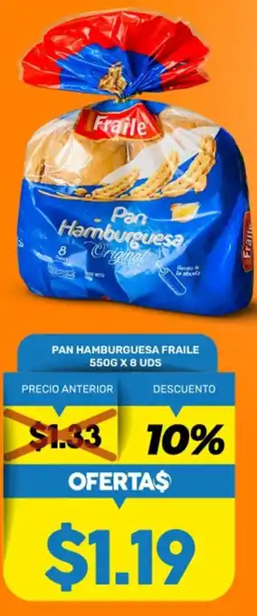 Coral Hipermercados Pan Hamburguesa Fraile 550g x 8 Uds oferta