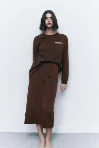 ZARA Falda midi felpa oferta