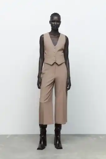ZARA Pantalón tiro alto culotte oferta
