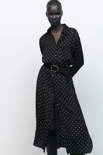 ZARA Vestido camisero lunares oferta
