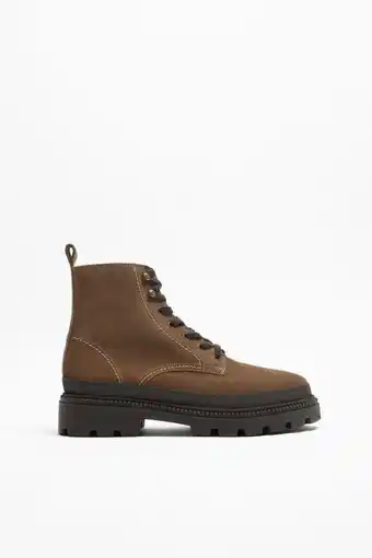 ZARA Bota piel cordones oferta