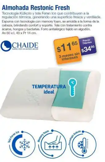 TVentas Almohada Restonic Fresh oferta