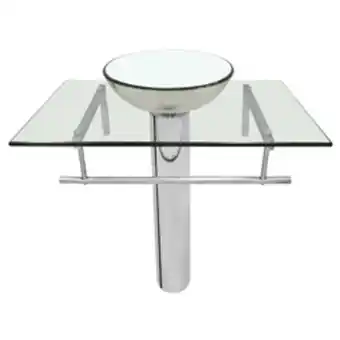 Mueble de baño cromado con lavamanos y mesón 90x45cm