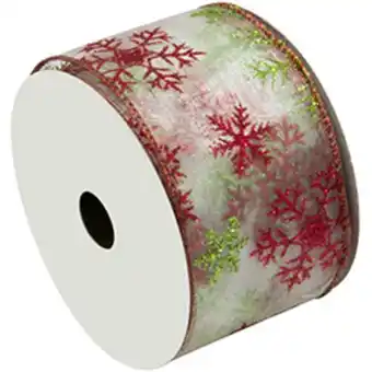 Boyacá Cinta copos de nieve rojos 2 1/2"x10yds oferta
