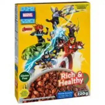 Hojuelas rich & healthy choco sin gluten avengers de marvel 220g