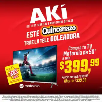 Akí Motorola Compra tu TV de 50" a solo oferta