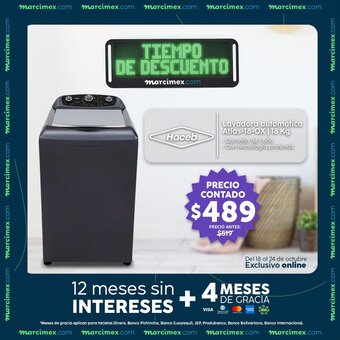 Marcimex Haceb Lavadora automatica Atlas-18-OX 18 kg oferta