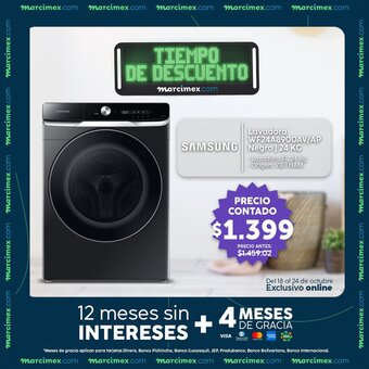 Marcimex Samsung Lavadora WF24A8900AV/AP Negro 24 kg oferta