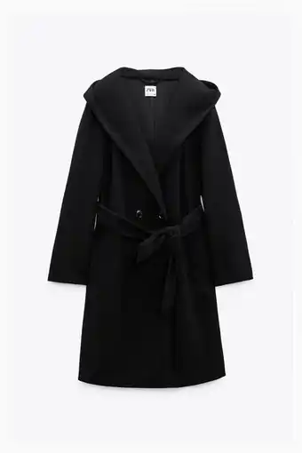 ZARA Abrigo soft capucha cinturón oferta