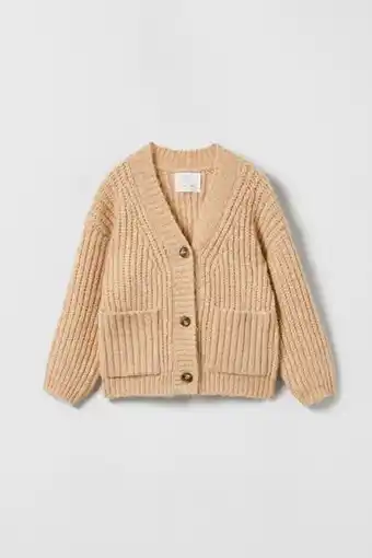 ZARA Chaqueta punto bolsillos oferta
