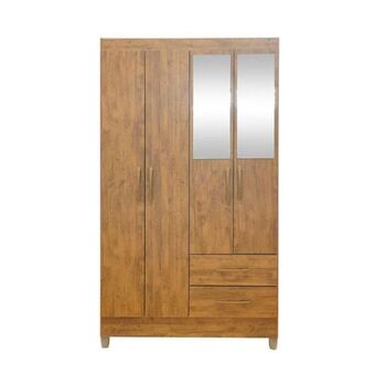 Muebles el Bosque Armario chile 4p 2c c/espejos castaño wood oferta