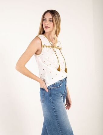 NAF NAF Camisa de cuello en v con tira decorativa frontal oferta