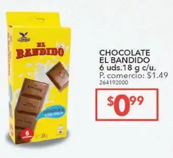 Tia Chocolate el bandido 6 uds 18g c/u oferta