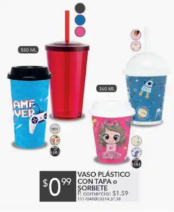 Tia Vasos plástico con tapa o sorbete oferta