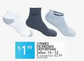 Tia 3 pares de medias deportivas tallas 10 - 12 oferta