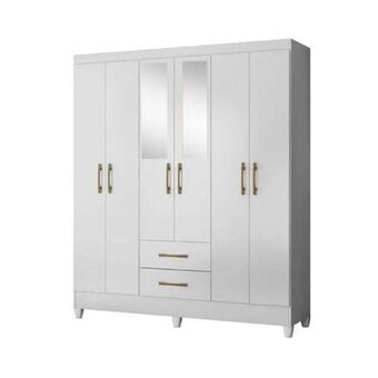 Muebles el Bosque Armario panamá 6p 2c c/espejos blanco oferta