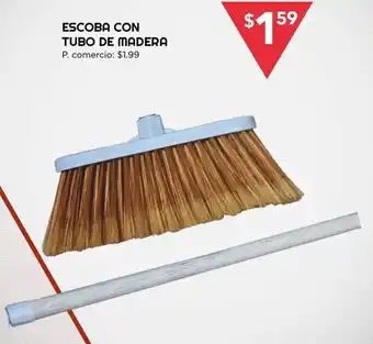 Tia Escoba con Tubo de Madera oferta