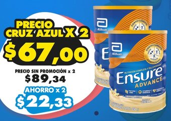Farmacias Cruz Azul Ensure Advance oferta
