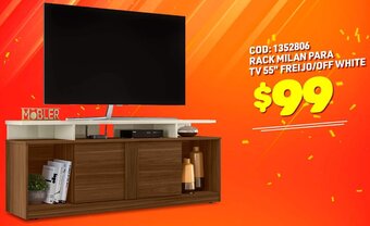Artefacta Rack Milan para TV 55" Freijo/Off White oferta