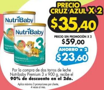 Farmacias Cruz Azul Nutribaby Premium 3 x 900g oferta