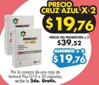 Farmacias Cruz Azul Immuvit Plus Q10 x 30 Cápsulas oferta
