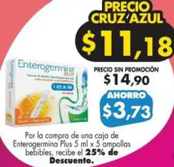 Farmacias Cruz Azul Enterogermina Plus 5ml x 5 Ampollas oferta
