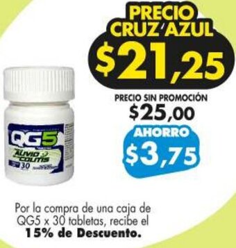 Farmacias Cruz Azul QG5 x 30 Tabletas oferta