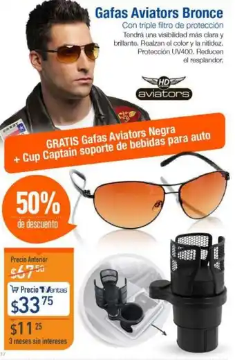 TVentas Gafas Aviators Bronce oferta