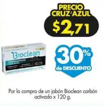 Farmacias Cruz Azul Jabón Bioclean Carbón Activado 120g oferta