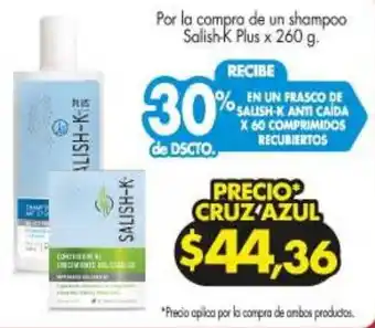 Farmacias Cruz Azul Shampoo Salish-K Plus 260g oferta