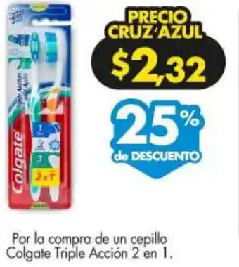 Farmacias Cruz Azul Cepillo Colgate Triple Acción 2 en 1 oferta