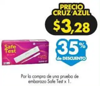 Prueba de Embarazo Safe Test x 1 oferta en Farmacias Cruz Azul