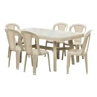 Pycca Combo de comedor super sevilla + 6 sillas portugal beige oferta