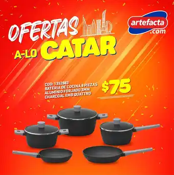 Artefacta Bateria de Cocina 8 Piezas Aluminio Forjado 3mm Charcoal EMB Quattro oferta