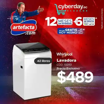 Artefacta Whirlpool Lavadora 42 litros oferta