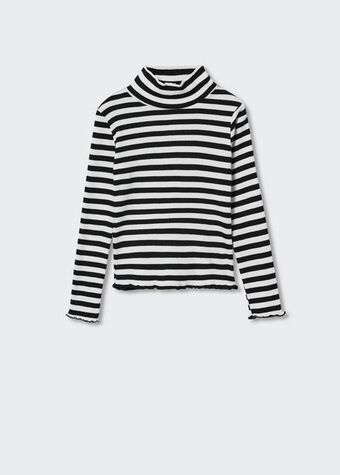 Mango Camiseta algodón rayas oferta