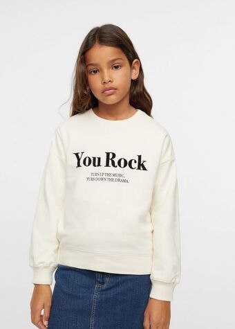 Mango Sudadera estampado algodón oferta