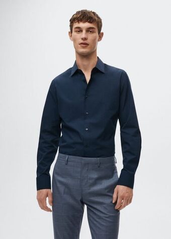 Mango Camisa traje slim fit algodón oferta