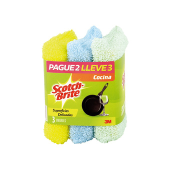 Akí Scotch brite esponja curly x 3 yapa scotch brite salva uñas x 1 oferta