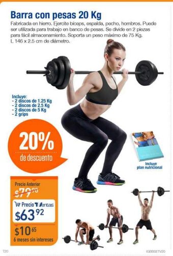 TVentas Barra con pesas 20 kg oferta