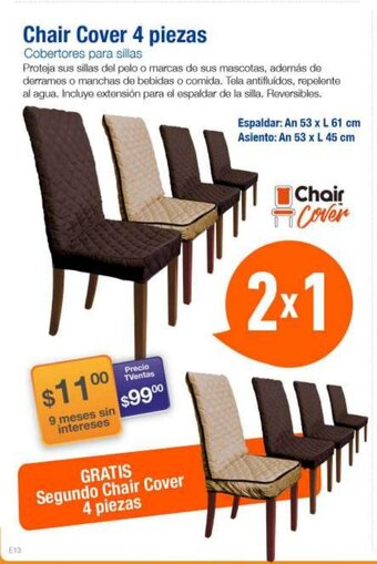 TVentas Chair Cover 4 Piezas Cobertores para sillas oferta