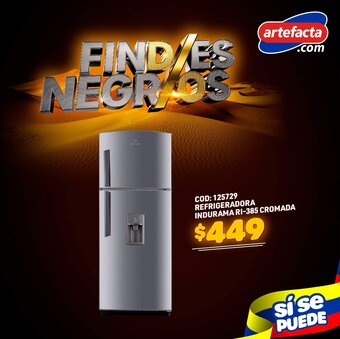 Artefacta Indurama Refrigeradora RI-385 Cromada oferta