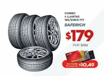 Tia Combo 4 llantas saferich oferta