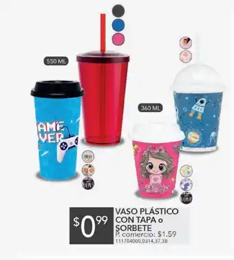 Tia Vasos de plástico con tapa o sorbete oferta
