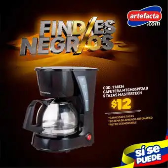 Artefacta Mastertech Cafetera MTCM05PF2AB 5 Tazas oferta