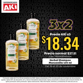 Akí Herbal Essences Shampoo Manzanilla 400 ml oferta