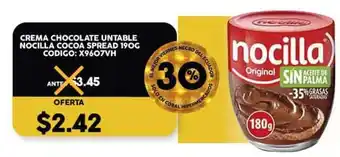 Coral Hipermercados Nocilla Crema Chocolate Untable Cocoa Spread 190g oferta