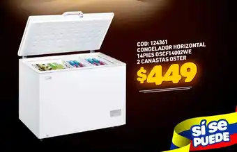 Artefacta COD: 124361 Congelador Horizontal 14 Pies OSCF14002WE 2 Canastas Oster oferta