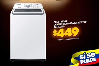 Artefacta COD: 132506 Lavadora WA19A3353W/AP Samsung oferta