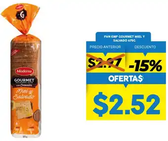 Pan Emp Courmet Miel y Salvado 675g